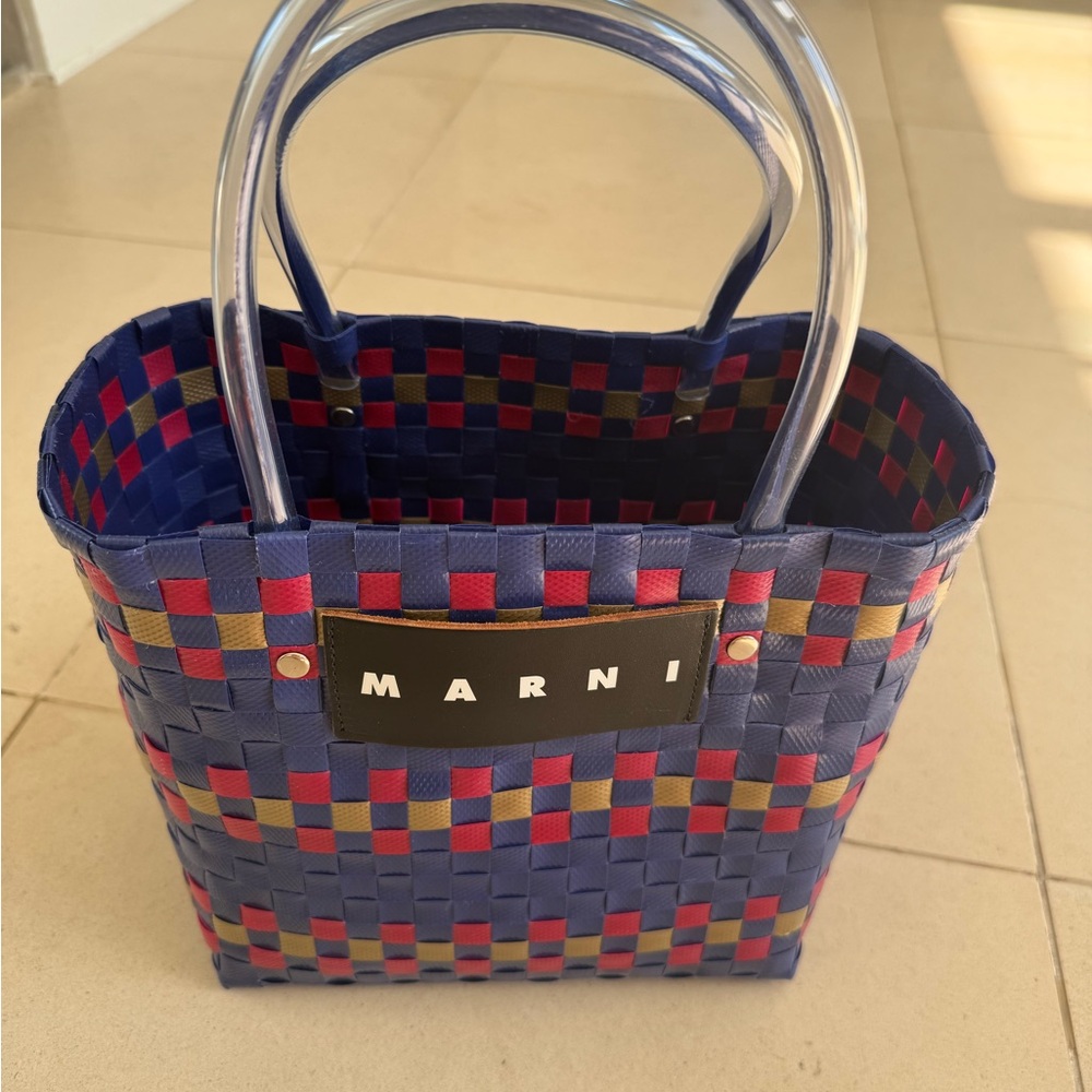 Marni Multicolor Woven Tote Bag